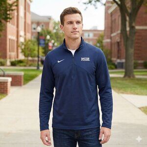 Nike Dayton Flyers Quarter Zip Pullover (Large) Navy Blue